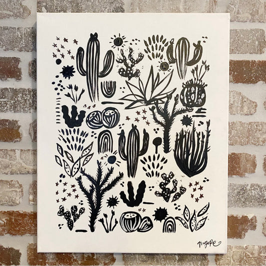 Black + White Cactus Canvas Class - Sunday, June 7th - 2:30-4:30 PM